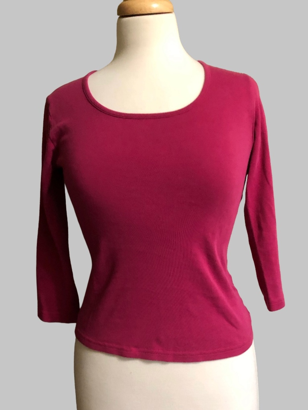 Carole Little 100% Pima Cotton 3/4 Sleeve Tee Pink S